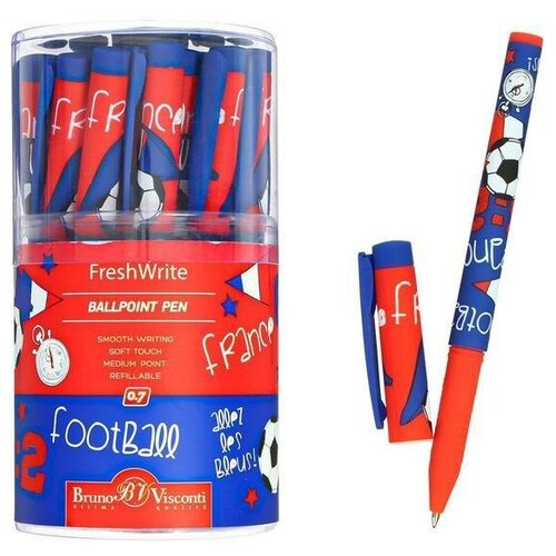 Ручка шариковая FreshWrite Футбол, Чемпионы, Франция, 0,7 мм, синие чернила
