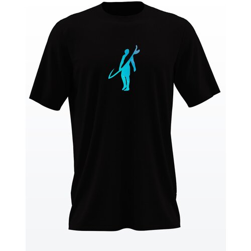 фото Футболка vilmoda сёрфер черная с переливающимся принтом xs вилвинил