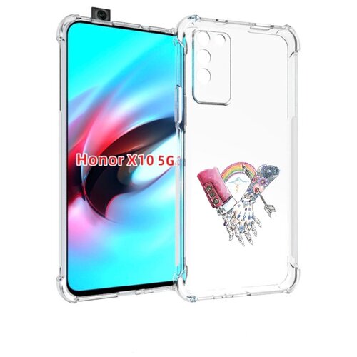 Чехол MyPads абстракция руки в татуировках для Honor X10 задняя-панель-накладка-бампер