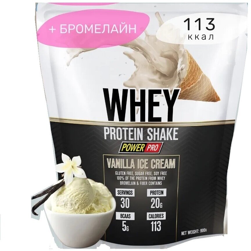 Протеин сывороточный WHEY PROTEIN SHAKE со вкусом ванильного мороженого