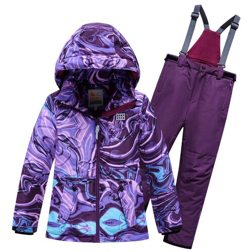 Костюм Valianly для девочек, куртка и брюки, размер 158, фиолетовый