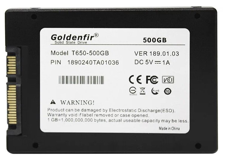 Твердотельный накопитель Goldenfir 500 ГБ T650-500GB