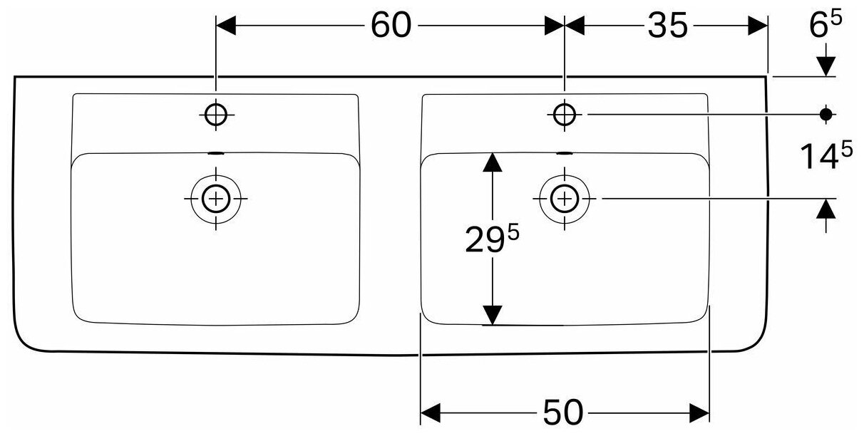 Раковина подвесная Geberit Renova Nr.1 Plan 130x48 122130000 - фотография № 11