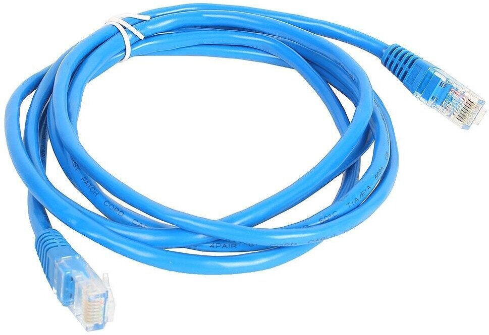 Патч-корд UTP кат.5e, 2м, RJ45-RJ45, синий, Aopen (ANP511_2M_B) - фото №3