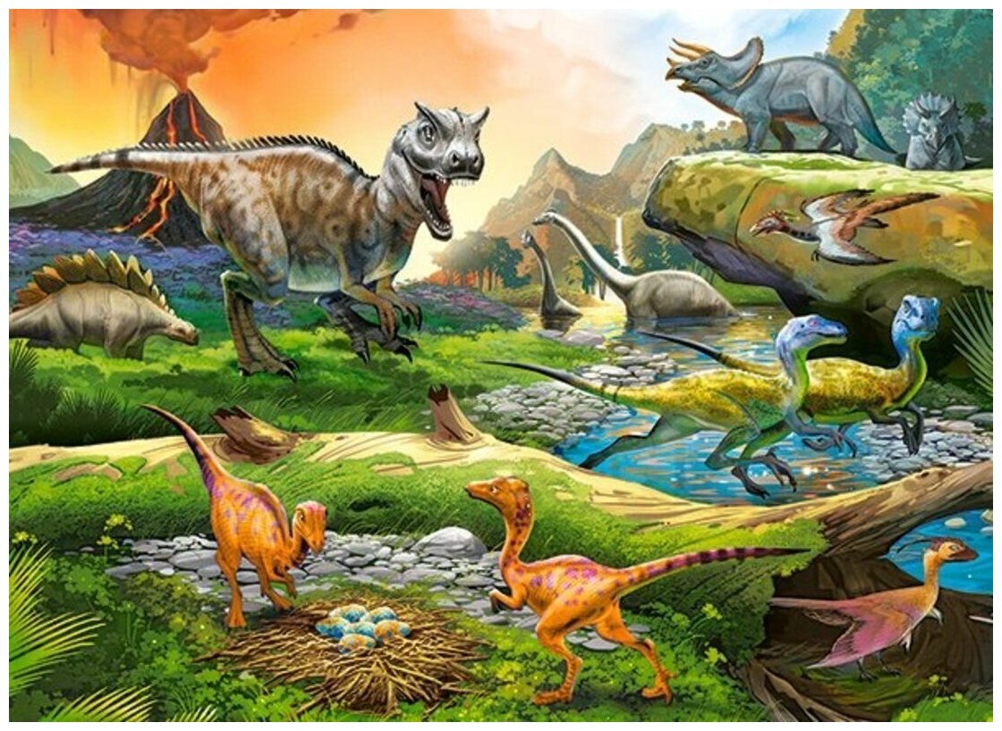 Пазлы 100 Premium Мир динозавров