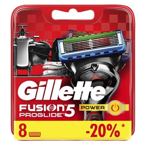 Сменные кассеты для бритья 8 шт., GILLETTE (Жиллет) Fusion ProGlide Power, для мужчин