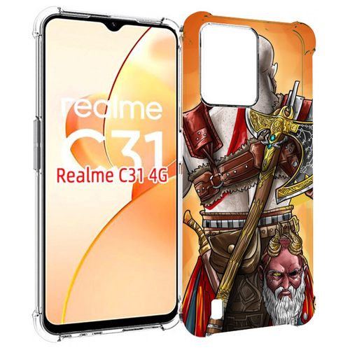 Чехол MyPads God of War для OPPO Realme C31 задняя-панель-накладка-бампер