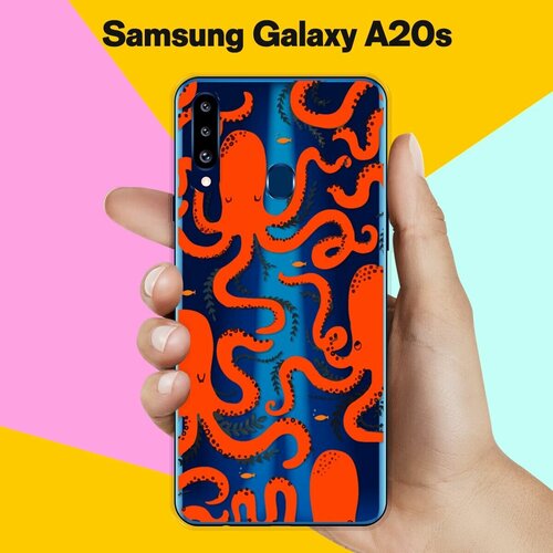 Силиконовый чехол на Samsung Galaxy A20s Осьминог / для Самсунг Галакси А20с силиконовый чёрный чехол для samsung galaxy a20s самсунг галакси а20с