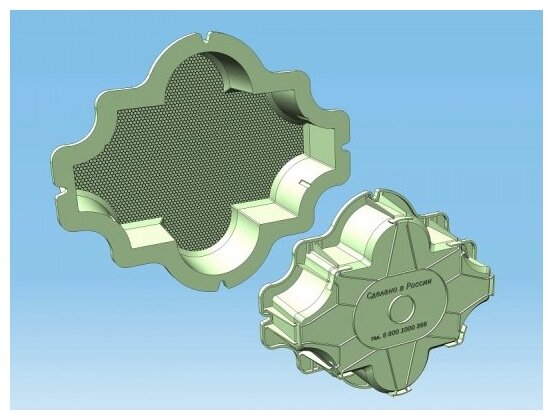 Форма пластиковая для брусчатки Клевер 270х220х60 мм - фотография № 2