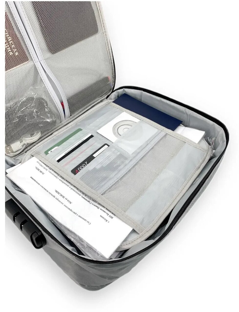 Органайзер для хранения документов с кодовым замком А4 (Серый) дорожный папка сумка в поездку контейнер для вещей файлы кофр - фотография № 4