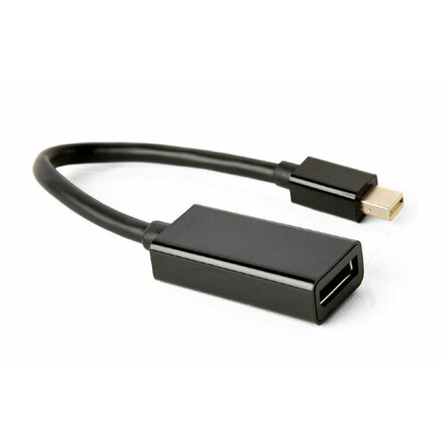 Переходник/адаптер Cablexpert mini DisplayPort - DisplayPort (A-mDPM-DPF4K-01), 0.16 м, 1 шт., черный переходник cablexpert minidisplayport hdmi 20m 19f кабель 15 см черный пакет a mdpm hdmif 02 16206448