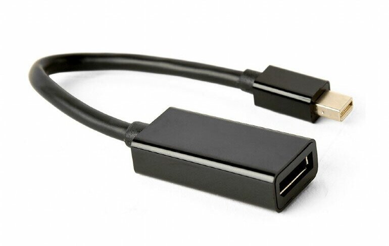 Переходник miniDisplayPort - DisplayPort, Cablexpert, 4K, 20M/20F, длина 16см, черный