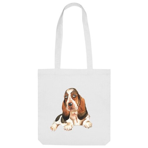 Сумка шоппер Us Basic, белый сумка бассет хаунд собака сидит оранжевый