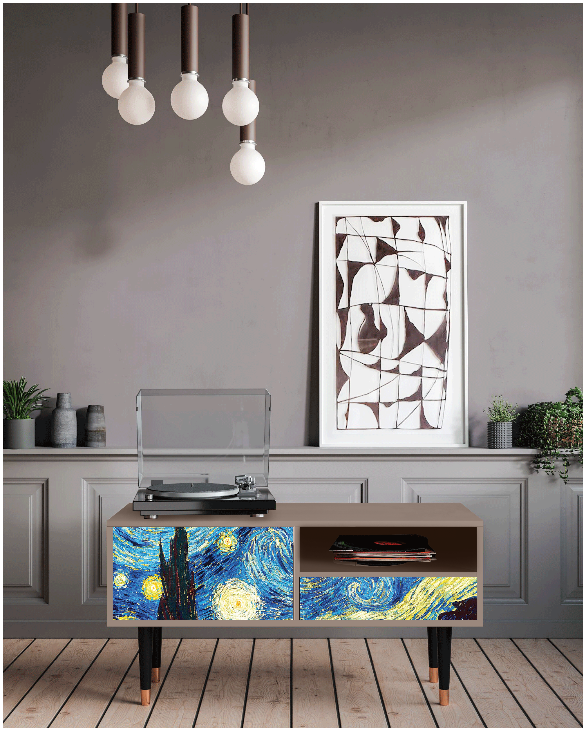 ТВ-Тумба - STORYZ - T3 The Starry Night by Vincent van Gogh , 115 x 59 x 48 см, Бежевый
