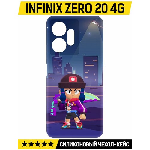 Чехол-накладка Krutoff Soft Case Brawl Stars - Героиня Биби для INFINIX Zero 20 4G черный