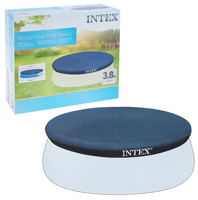 Тент Intex Easy Set 28026, ПВХ, синий, круглый, диаметр 396см — фото 1
