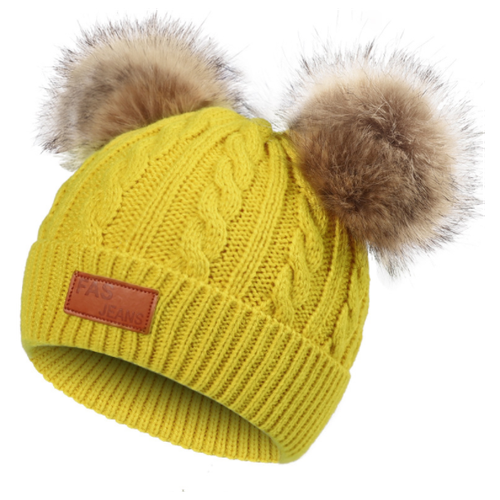 Берет бини , размер S, желтый, горчичный детская шапка заяц степан 8888 детские
