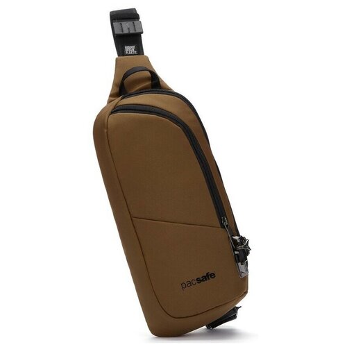 фото Рюкзак однолямочный антивор pacsafe vibe 150, коричневый, 2.5 л.