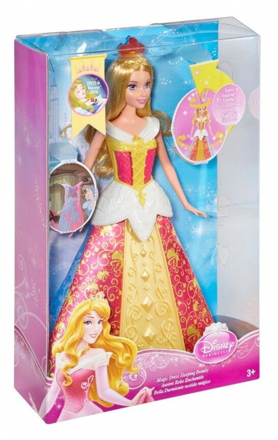 Disney Princess. Кукла Спящая красавица (при прокручивании короны на голове принцессы, цвет платья меняется)