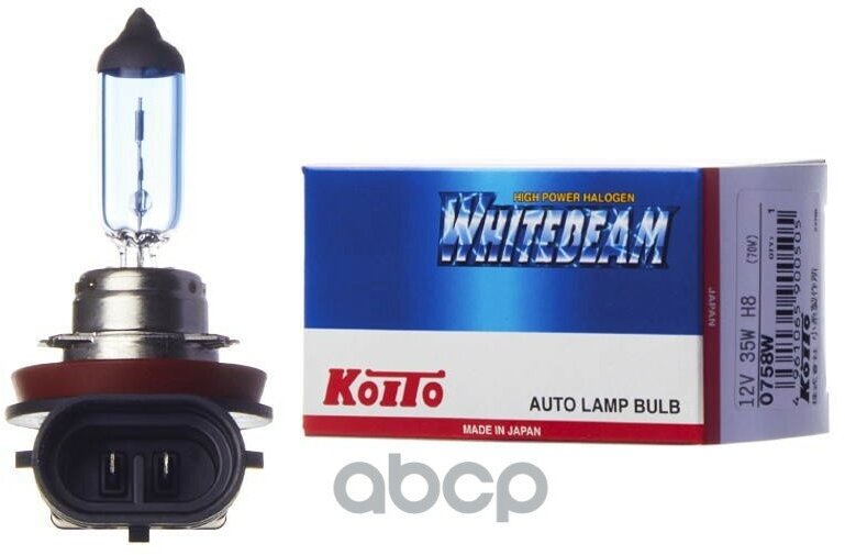 Лампа высокотемпературная Koito Whitebeam H8 12V 35W (70W) 4000K (уп. 1 шт.) арт. 0758W