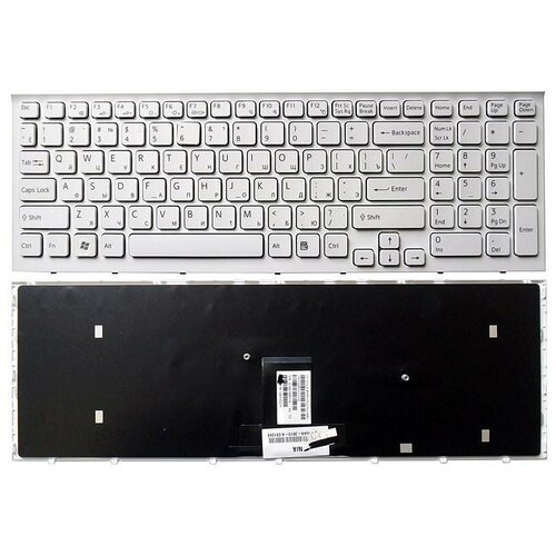 Клавиатура для ноутбука Sony Vaio VPC-EB белая с белой рамкой 1944₽