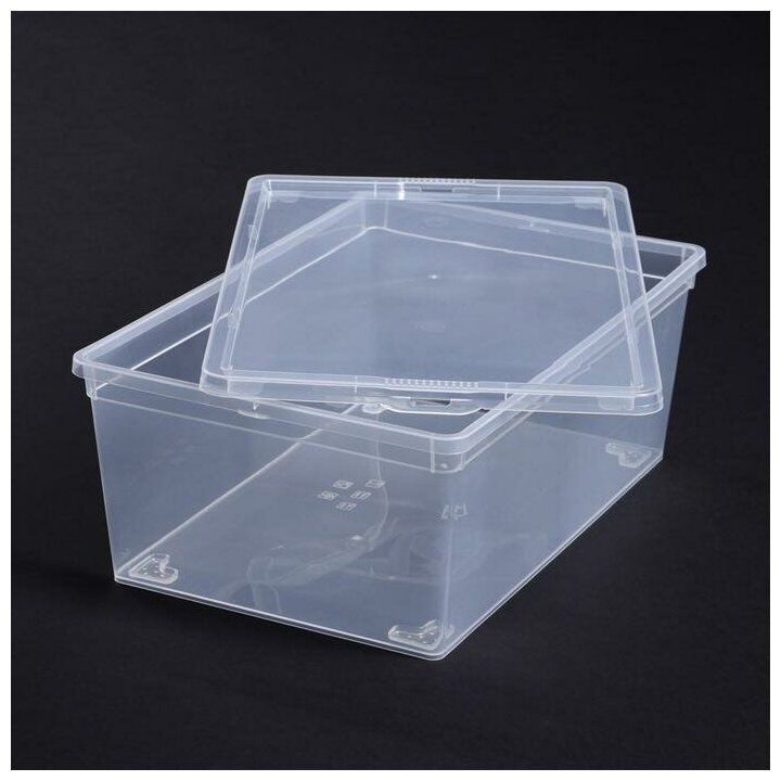 Ящик для хранения с крышкой, 10 л, 37×24×14 см, цвет прозрачный - фотография № 10