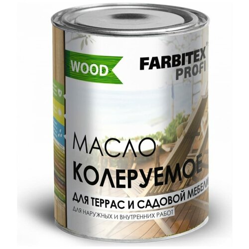 Масло для дерева, масло для террас и садовой мебели FARBITEX профи WOOD Дуб 3 л масло для террас pinotex wood