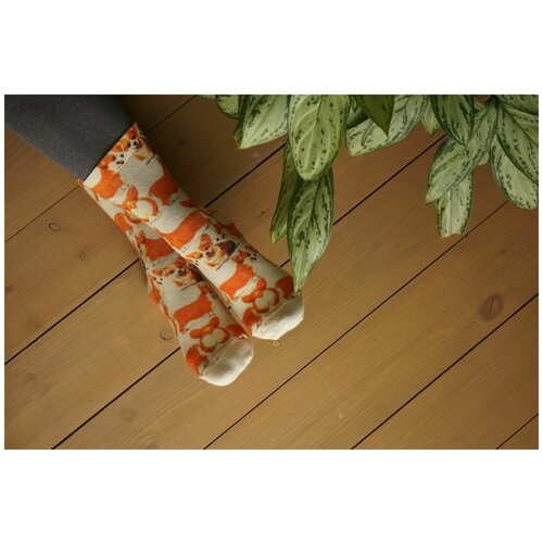 фото Носки шерстянки, размер 39/42, оранжевый