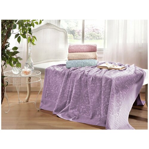 Покрывало махровое пике Elips Tivolyo (лиловый), 200x240