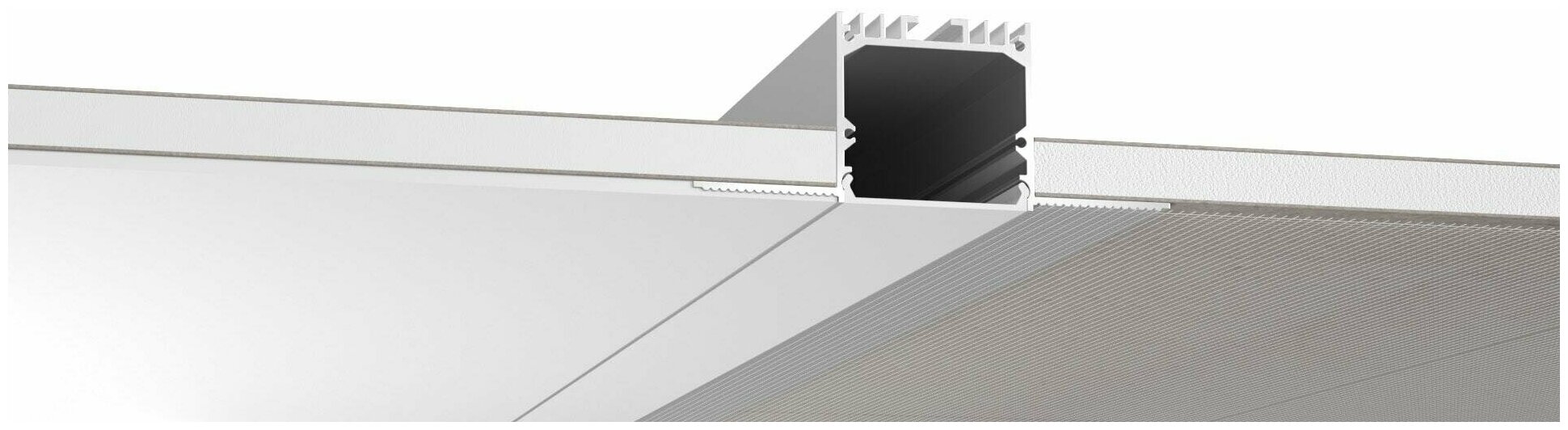 фото Алюминиевый профиль встраиваемый ALS-LINE32 anod 1.0 комплект (Профиль 1шт; Экран 1шт; Заглушки 2шт)