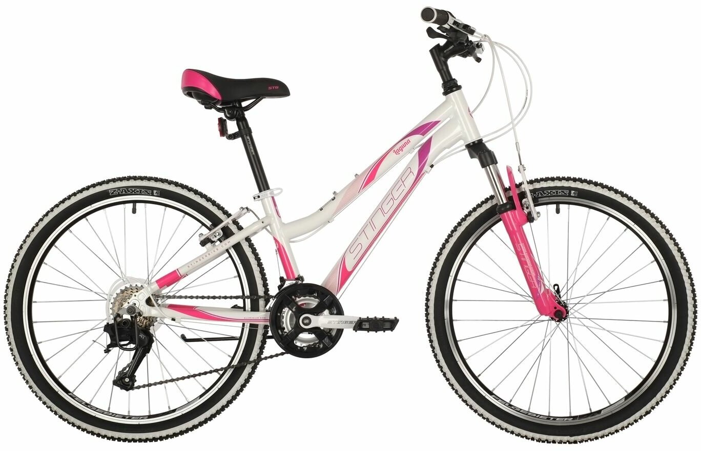 Велосипед подростковый STINGER 24" LAGUNA (2022) TZ500/TZ500/TS38. (14" фиолетовый)