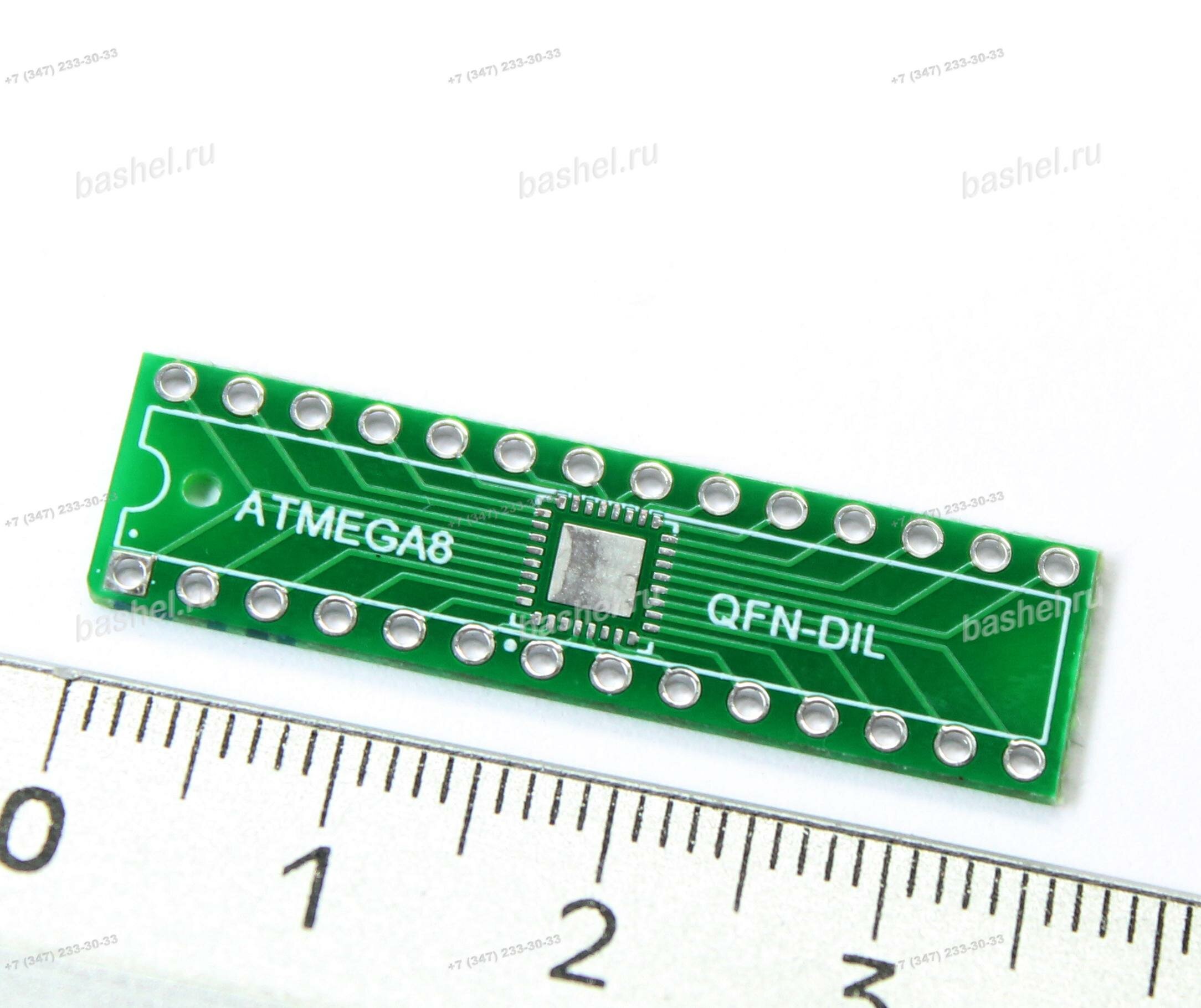 ATMEGA8 QFN32 в DIP28, Плата-переходник