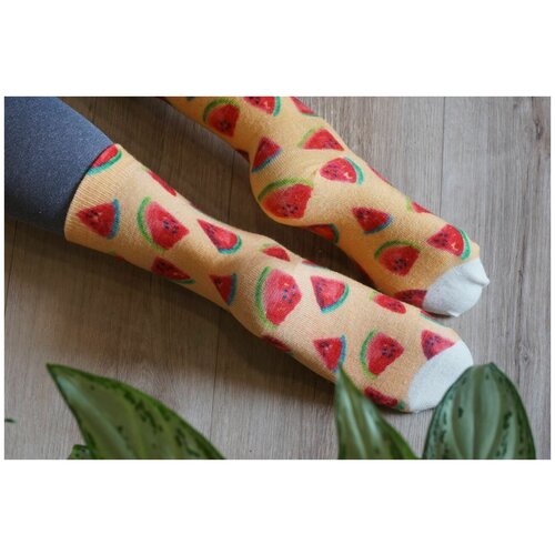 фото Носки шерстянки, размер 35/38, желтый, зеленый, белый