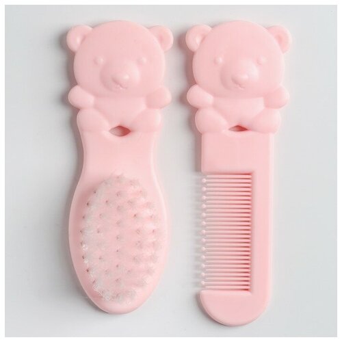 Набор расчесок Мишка 2 шт цвет розовый 357₽