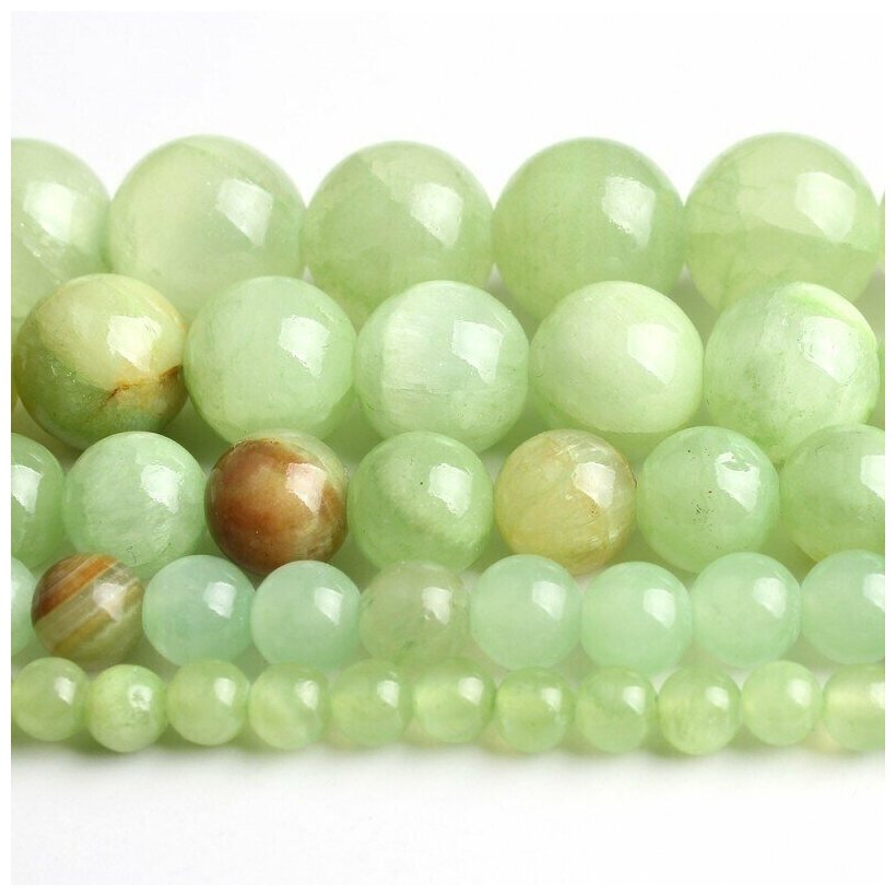 Бусины из натурального камня Оникс, шарик 10 мм, нить 38 см, около 35 шт, цвет: Зеленый