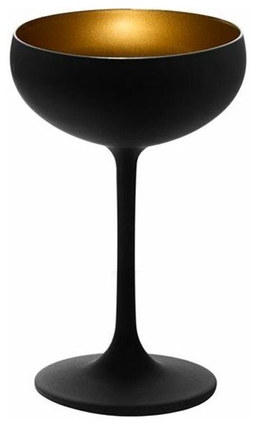 Бокал для шампанского Elements (230 мл), 9.5х14.7 см, черный/золотой, Stolzle