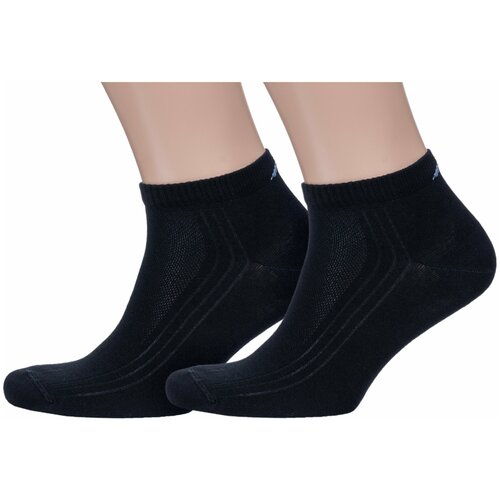 фото Комплект из 2 пар мужских носков diwari рис. 018, черные, размер 25