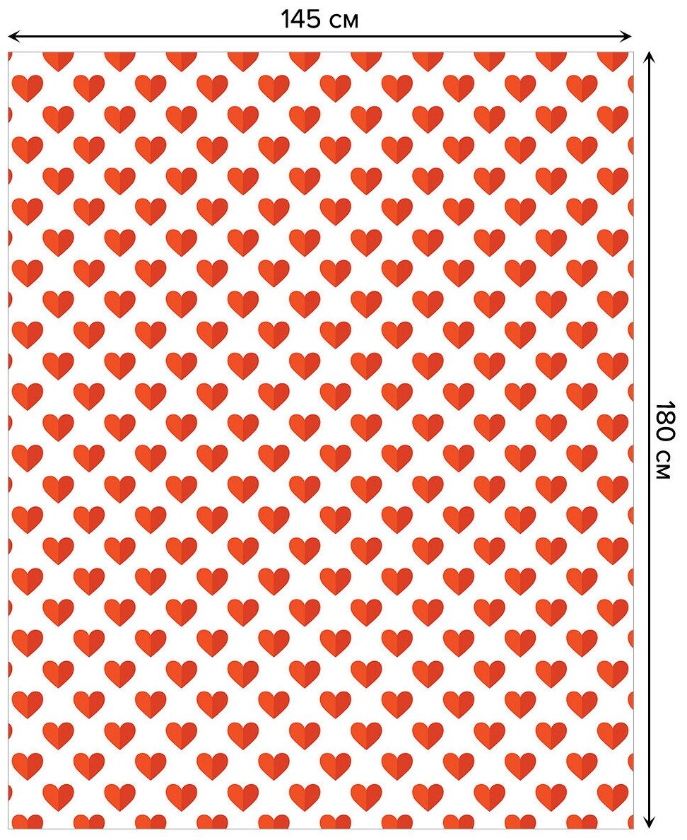 Прямоугольная тканевая скатерть на стол JoyArty с рисунком "Сердечки" 145 на 180 см