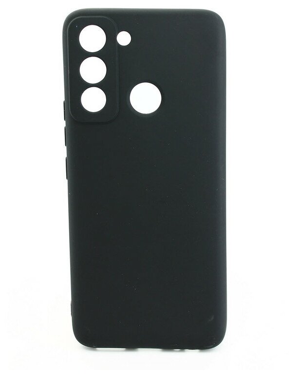 Чехол силиконовый матовый для TECNO Pop 5 LTE, с защитой камеры, черный