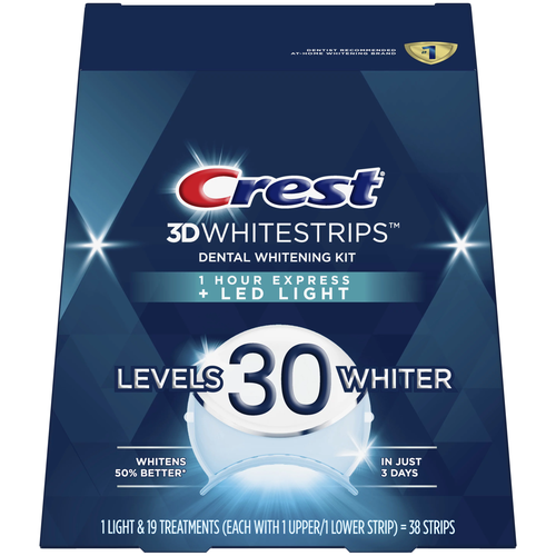 Купить Crest 3D Whitestrips 1-Hour Express Plus LED Light – Отбеливающие полоски для зубов, Полоскание и уход за полостью рта