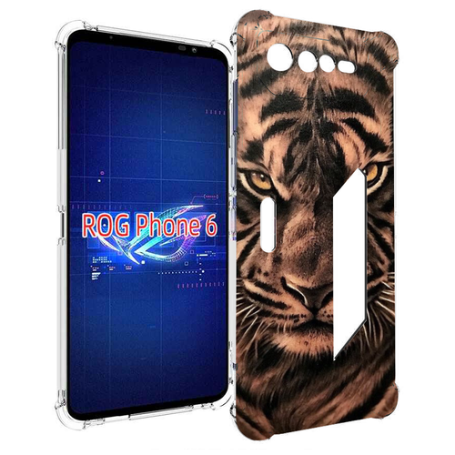 Чехол MyPads злой-большой-тигр для Asus ROG Phone 6 задняя-панель-накладка-бампер чехол mypads безумный тигр для asus rog phone 6 задняя панель накладка бампер