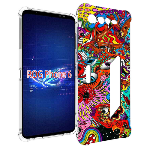 Чехол MyPads разные абстракции яркие для Asus ROG Phone 6 задняя-панель-накладка-бампер
