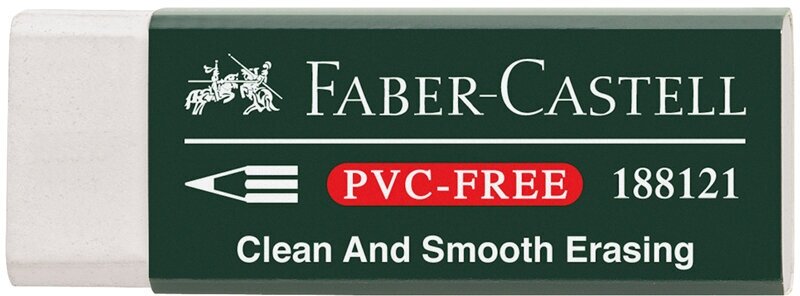 Комплект 20 шт, Ластик Faber-Castell "PVC-free", прямоугольный, картонный футляр, в пленке, 63*22*11мм