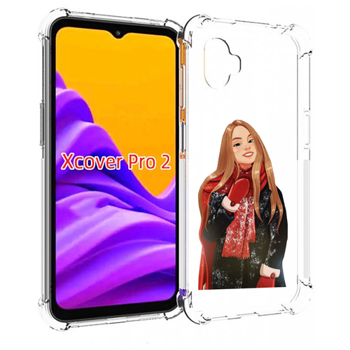 Чехол MyPads Новогодний-зимний-арт женский для Samsung Galaxy Xcover Pro 2 задняя-панель-накладка-бампер