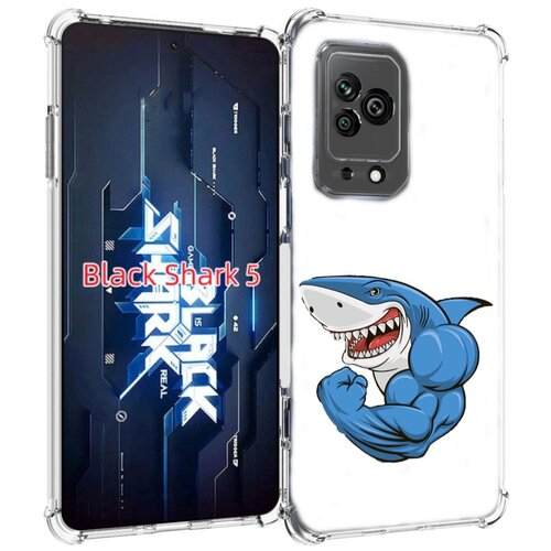 Чехол MyPads накаченная акула для Xiaomi Black Shark 5 задняя-панель-накладка-бампер
