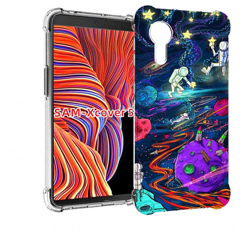 Чехол MyPads красочный космос для Samsung Galaxy Xcover 5 задняя-панель-накладка-бампер