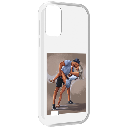 Чехол MyPads девушка с парнем танцуют женский для Oukitel C31 задняя-панель-накладка-бампер