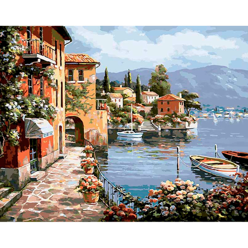 Белоснежка картина по номерам «Летний городок», 40 x 50 см, разноцветный