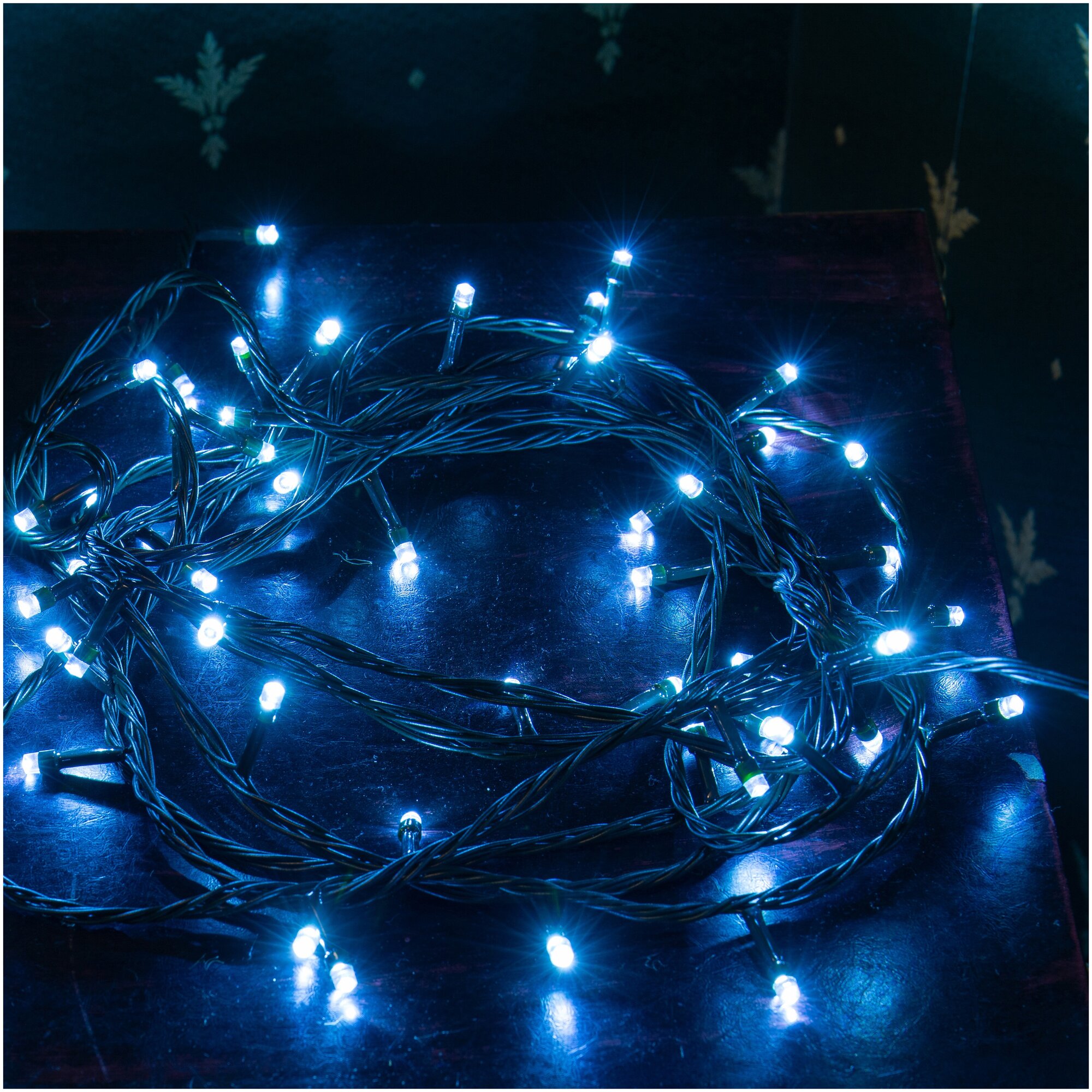 Электрогирлянда Neon-night Твинкл Лайт, 40 LED ламп, 8 режимов, зеленый шнур, 6 м, синяя