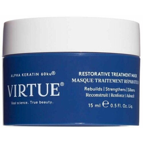 Восстанавливающая лечебная маска для волос мини-формат VIRTUE alpha keratin 60ku restorative treatment mask 15ml